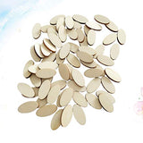 NUOBESTY 200pcs Unfinished Wood Oval Slices Natural Rustic Wooden Cutout Oval Wood Pieces Tag for DIY Craft Wedding Centerpiece Christmas NUOBESTY