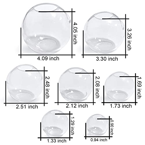 RESINWORLD Set of 4", 3", 2.5", 2", 1.7", 1.3", 0.9" Clear Silicone Sphere Molds, Large 3D Seamless Sphere Silicone Molds for Resin Casting, Round ResinWorld