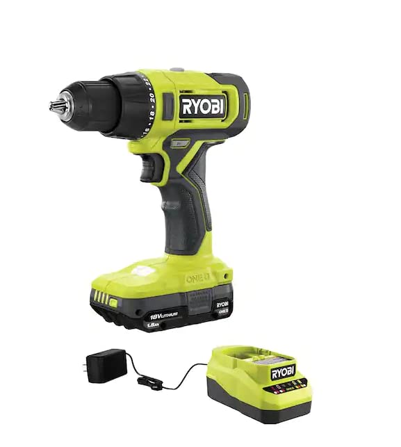 RYOBI ONE+ 18V Cordless 1/2 in. Drill/Driver Kit with (1) 1.5 Ah Battery and Charger RYOBI