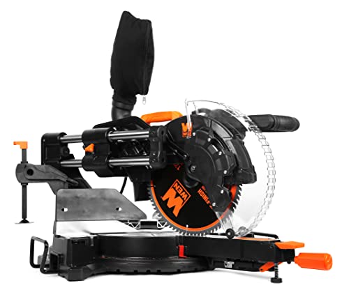 WEN MM1215 15-Amp 12-Inch Dual Bevel Sliding Compound Miter Saw with LED Cutline WEN