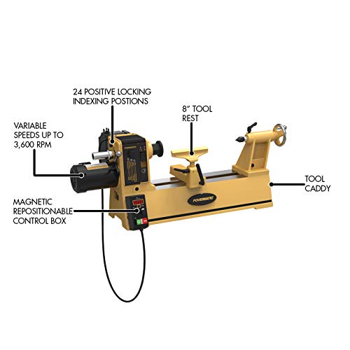 Powermatic 14" x 20" Benchtop Woodworking Lathe, 1 HP, 1Ph 120V (Model PM2014) - WoodArtSupply