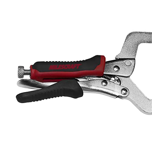 Milescraft 4000 2in Face Clamp Premium Heavy Duty, Locking, C-Clamp with Adjustable Swivel Pads, for Pocket Hole Joinery, Wood Projects, Welding and
