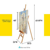 MEEDEN Large Painters Easel Adjustable Solid Beech Wood Artist Easel, Studio Easel for Adults with Brush Holder, Holds Canvas up to 48" MEEDEN
