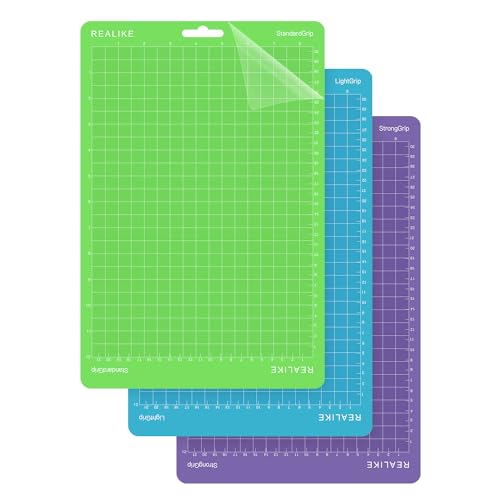 REALIKE 8.5”x12” Cutting Mat for Cricut Joy Xtra (StandardGrip, LightGrip, StrongGrip 3 Mats), Variety Adhesive Cutting mats for Cricut Joy Xtra - WoodArtSupply