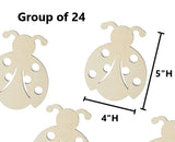 Pack of 24 Unfinished Wood Ladybug Cutouts by Factory Direct Craft - Blank Wooden DIY Bee Shapes for Scouts, Camps, Vacation Bible School, & Birthday Factory Direct Craft