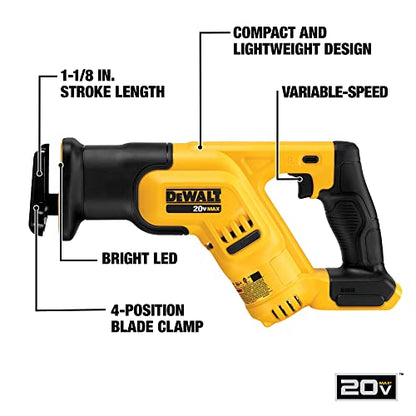 DEWALT 20V Max Reciprocating Saw, Compact, Tool Only (DCS387B) - WoodArtSupply