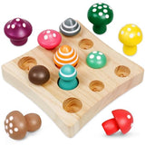 NAODONGLI Wooden Montessori Toys for Toddler,Educational Toys for 3 Year Old,STEM Toys Mushroom Harvest Game,Learing Shape Sorting & Number NAODONGLI