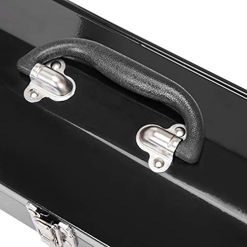 Torin ATB102B 16" Hip Roof Style Portable Steel Tool Box with Metal Latch Closure, Black Torin