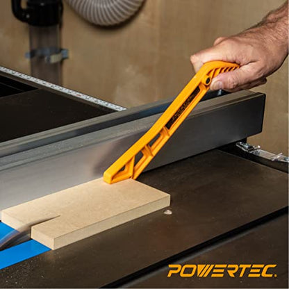POWERTEC 71337 Deluxe Magnetic Push Stick for Table Saws, Router Tables, Band Saws & Jointers, Dual Ergonomic Handles w/Max Grip, Hand Protection fo
