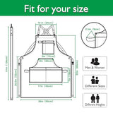 Stenffy Handmade Work Apron, Cotton Canvas, Multiple Pockets, Adjustable Cross Back Weight Apron, BBQ Cafe Kitchen Painting Carpenter Artist Apron, Stenffy