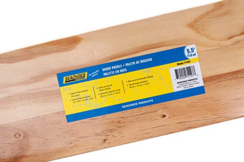 Seachoice 5.5 Ft. Wood Paddle, New Zealand Pine Construction, 19-11/16 in. X 5-7/8 in. Blade, Wide Top Hand Grip, Clear Finish, Tan SEACHOICE