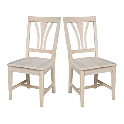 International Concepts Pair of FanBack Chairs, Unfinished