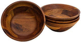 AIDEA Acacia Wooden Serving Bowls, 7 Inch Set of 4 for Salad, Soup, Noodle and More AIDEA