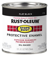 Rust-Oleum 7776730 Protective Enamel Paint, 8-Fl Oz, Flat Black(Pack of 1) Rust-Oleum
