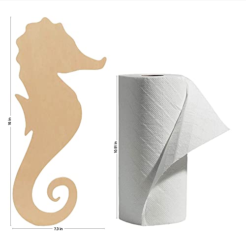 Unfinished Wooden Seahorse Cutout, 16", Pack of 1 Wooden Shapes for Crafts and Summer & Nautical Decor and Crafting, by Woodpeckers - WoodArtSupply