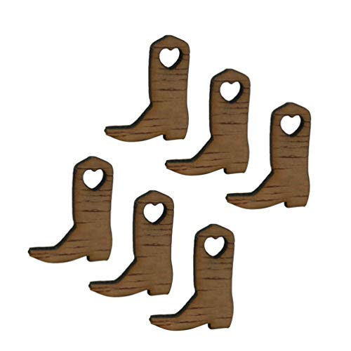 SUPVOX 100pcs Wood Cutouts for Wedding Cowboy Boots Miniature Crafts Decoration for Home Party Festival - WoodArtSupply