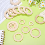 KALLORY Macrame Wooden Rings 80pcs Unfinished Solid Large Wooden Circle Round Ring Macrame Plant Hanger for DIY Craft Pendant Connectors Jewelry KALLORY