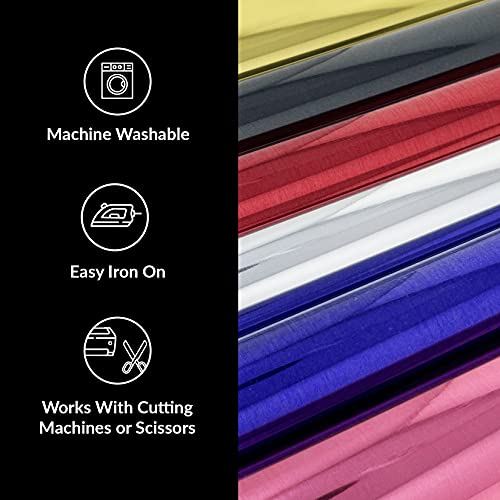 Metallic Vinyl Heat Transfer Vinyl Gold Vinyl Sheets Pink Chrome Silver Metalic Permanent Metallic Vinyl Foil Adhesive Vinyl Metallic HTV Pack Foil HIPPIE CRAFTER