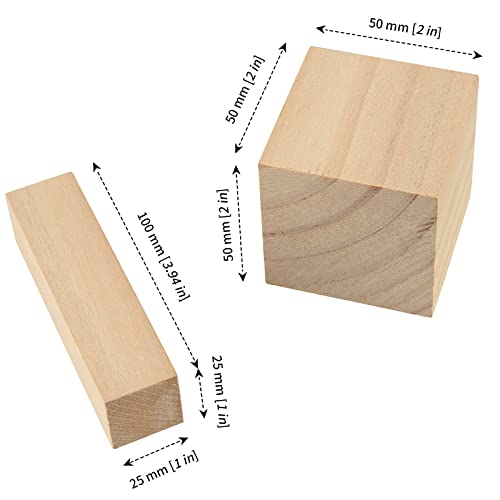 MANCHAP 32 PCS Basswood Carving Blocks Set, 2 Sizes Soft Solid Unfinished Wood Whittling Blocks, Balsa Wood Blocks for Carving and Whittling, 4x1x1 MANCHAP