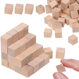 VILLCASE 400pcs Wooden Cubes Unfinished Square Blocks Small Wooden Blocks DIY Craft Blocks Blank Cubes Solid Wood Blocks VILLCASE