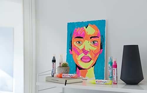 edding 5000 acrylic marker broad - white - 1 waterproof acrylic paint marker - chisel nib 5-10 mm - acrylic paint pen for drawing on canvas, art edding