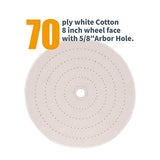 POWERTEC BF800C Slow Speed and Long Shift Bench Buffer Polisher with 2 Extra Buffing Wheels, 8 Inch Buffing & Polishing Bench Grinder Machine for POWERTEC