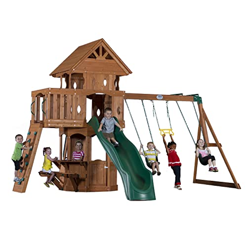 Backyard Discovery Woodland All Cedar Wood Playset Swing Set Backyard Discovery
