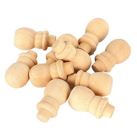 30Pcs Unfinished Wood Peg Dolls, Snowman Wooden Tiny Doll Wood Snowman Figures Wooden Peg People for Craft Art Projects and Decoration HERCHR