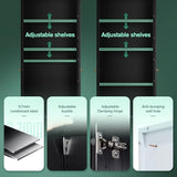 IRONMIX 70 Inch Tall Metal Storage Cabinet with Acrylic Doors and Adjustable Shelves IRONMIX