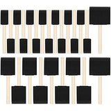24 Pcs Foam Paint Brushes, Wood Handle Sponge Brushes for Painting, Staining, Varnishes, and DIY Craft Projects (1'', 2'' and 3'') Phinus
