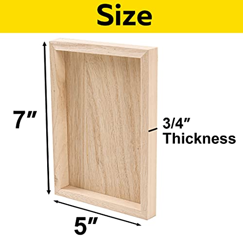 (6-Pack) 5” x 7” Wooden Painting Panels - 3/4” Thickness Cradled Wood Panels - Sturdy and Smooth Unprimed Birch Ready for Primer, Paint, or Gesso -