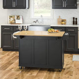 Homestyles Dolly Madison Kitchen Cart with Wood Top and Drop Leaf Breakfast Bar, Rolling Mobile Kitchen Island with Storage and Towel Rack, 54 Inch homestyles