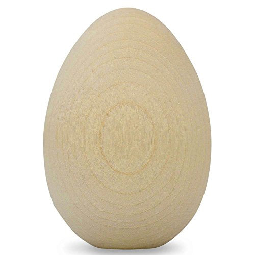 Set of 12 Unpainted Blank Unfinished Wooden Eggs 2.5 Inches - WoodArtSupply