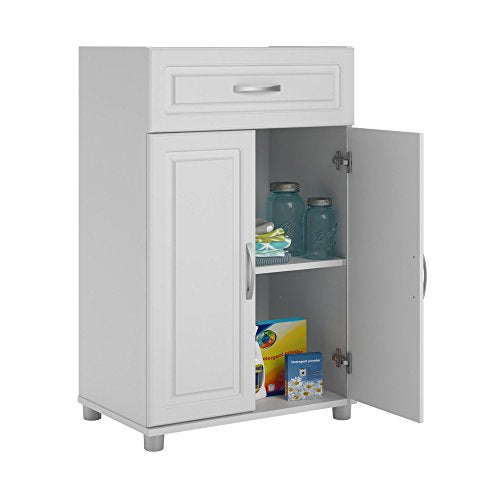 SystemBuild Evolution Kendall 1 Drawer/2 Door Base Storage Cabinet - 15.38"D x 23.44"W x 38.25"H, White