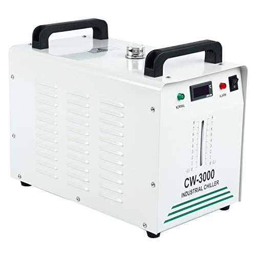 Homend 110V Industrial Water Chiller 9L Capacity CW-3000 Thermolysis Type Cooling Chiller for 60W 80W Laser Engraving Machine - WoodArtSupply