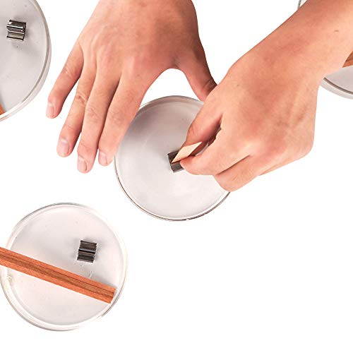 Wood Wicks for Candles Making - NOOR 50 Pieces Smokeless Wooden Wicks with Booster. Crackling Wood Wick with Metal Clips for Candle Making and DIY NOOR