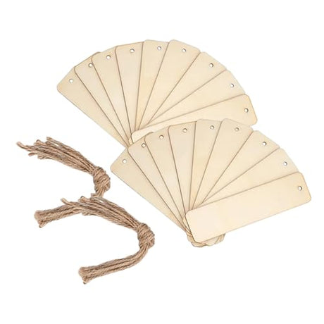 KALLORY 20 Pcs Wooden Blank Bookmark DIY Wooden Bookmark Unfinished Wood Bookmark Blank Bookmark Tag Blank Bookmark Ornaments Blank Bookmark with KALLORY