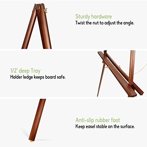 Conda 63" Wooden Tripod Artist Display Easel with Tray, A-Frame Adjustable Easel Stand for Wedding Sign, Foldable Easels for Painting Canvas, Display conda