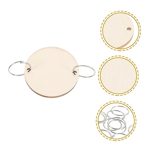 EXCEART 100 pcs Christmas Decor Home Decoration Wood Tags Round Labels Gift tag Wooden Board Tags Birthday Reminder Wooden Circle Discs Unfinished