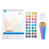 KINGART Studio Watercolor Painting Art Set - Paint, Brushes, Paper & Palette KINGART