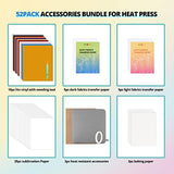 HTVRONT Heat Press Accessories for Cricut Easy Press-52 Pcs Heat Press Supplies for Beginners, Include Iron On Vinyl, Heat Press mat, Sublimation HTVRONT