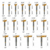FivePears 16 Pcs Forstner Drill Bits Set, Carbide Tipped Wood Hole Saw Auger Opener, Hole Opener Hinge Hole Cutter for Woodworking, Plastic, Plywood FIVEPEARS