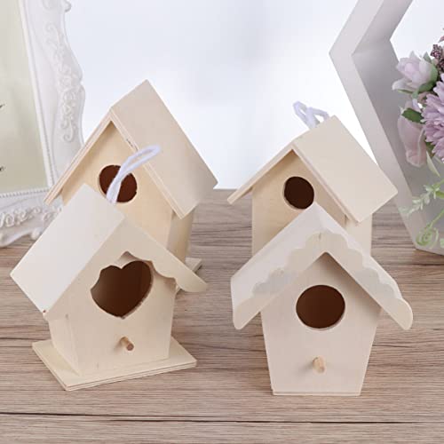 COHEALI 5 Pcs Ornament Kits for Kids Bird House Birdhouses for Outdoors Hanging Birdhouse Kit Garden Desktop Mini Birdhouse DIY Unfinished Birds COHEALI