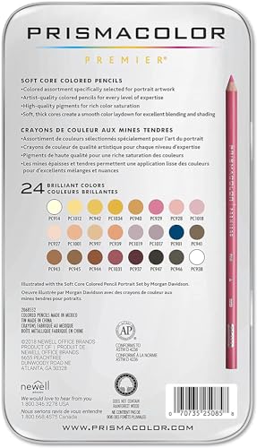 Prismacolor Premier Colored Pencils, Portrait Set, Soft Core, 24 Pack Prismacolor