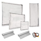 Heat Press Pillow Bundle - 8 Pack Including 4 Size Silver Heat Pressing Transfer Pillows, 2 Teflon Paper Sheets, 2 Rolls Heat Resistant Tape for Heat VCHOMY