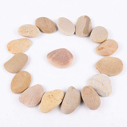 ROCKIMPACT 16 Painting Rocks Beige Color Oval Stones Natural River Rocks Smooth Surface for Painting Art Stone Kindness Rocks Art Stones Arts and - WoodArtSupply