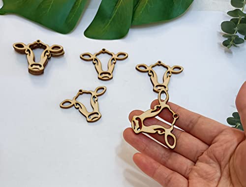 30PCS of Cow Outline Wooden Earrings Blanks,DIY Farmhouse Wood Earrings Blanks for Craft Jewelry Making (2'') Yuxuanish