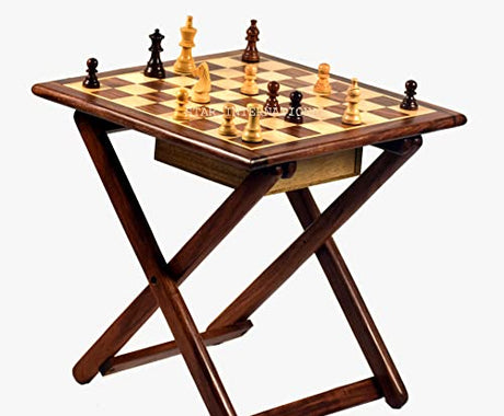 Star InternationalHandmade Magnetic Chess Table Rosewood Wood | Chess Set with Folding Game Board | Home, Office, Travelling and Gift Uses|100% STAR INTERNATIONAL