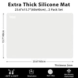 2MM Extra Thick Silicone Mats for Kitchen Counter Heat Resistant Mat, 23.6" x 15.7" Silicone Countertop Protector Mat Large Placemats, Silicon Craft Foepoge
