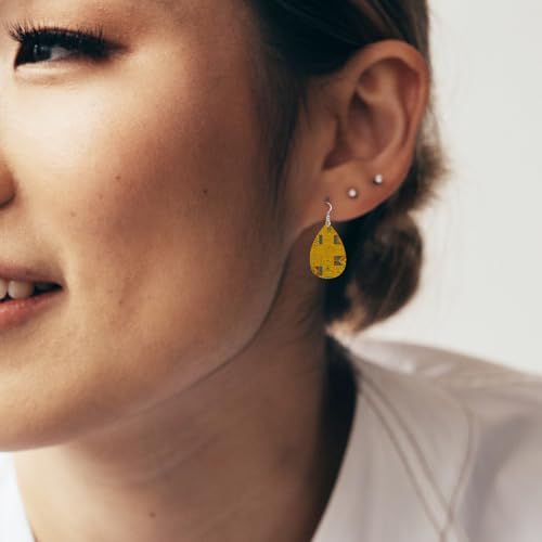 KALLORY 1 Set Wood Earrings Blank Unfinished Wood Earrings Teardrop Ellipse Pendants Sublimation Earring Blanks Wooden Earring Blank for Women Girls KALLORY